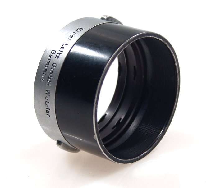 ELMAR 5cm LENS SHADE HOOD BLACK CHROME CLIP ON NICE NR