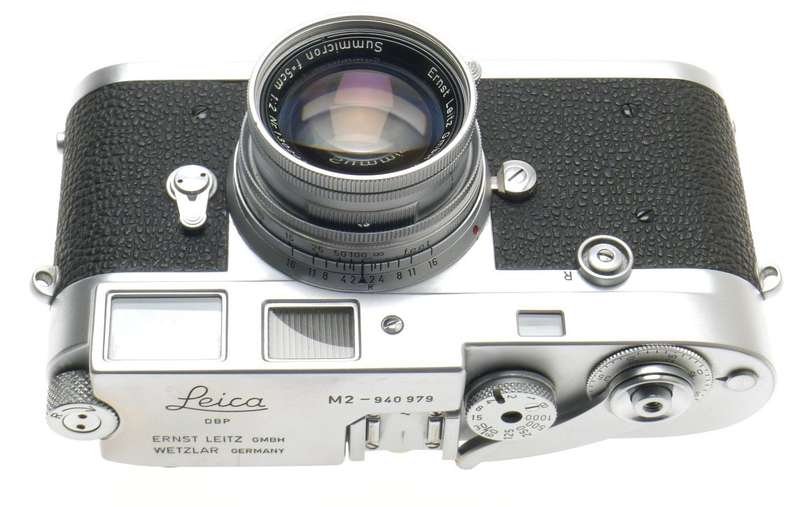 LEICA M2 BEAUTIFUL SUMMICRON 1:2 f=5cm LENS 2/50mm CASE MANUAL CAP CLEAN CAMERA