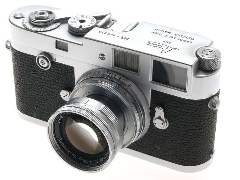 LEICA M2 BEAUTIFUL SUMMICRON 1:2 f=5cm LENS 2/50mm CASE MANUAL CAP CLEAN CAMERA