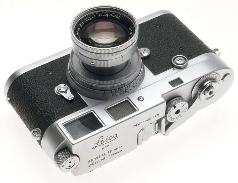 LEICA M2 BEAUTIFUL SUMMICRON 1:2 f=5cm LENS 2/50mm CASE MANUAL CAP CLEAN CAMERA