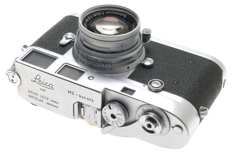 LEICA M2 BEAUTIFUL SUMMICRON 1:2 f=5cm LENS 2/50mm CASE MANUAL CAP CLEAN CAMERA