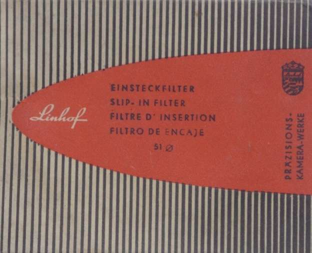 LINHOF lens slip in 51mm filter sealed new in box Blue fits lenses for technika