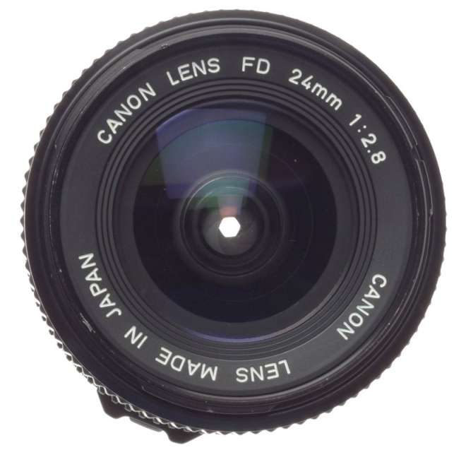 CANON F-1 SLR 35mm film F1 camera Black FD 24mm 1:2.8 filter cap good condition