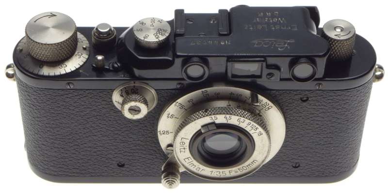 LEICA I Black paint camera Nickel Leitz Elmar 1:3.5 f=50mm case filter set clean