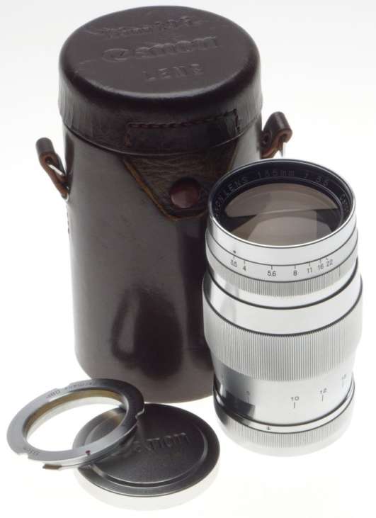 CANON LTM 39 Chrome 3.5135mm rangefinder lens f=135mm Leica M adapter bundle