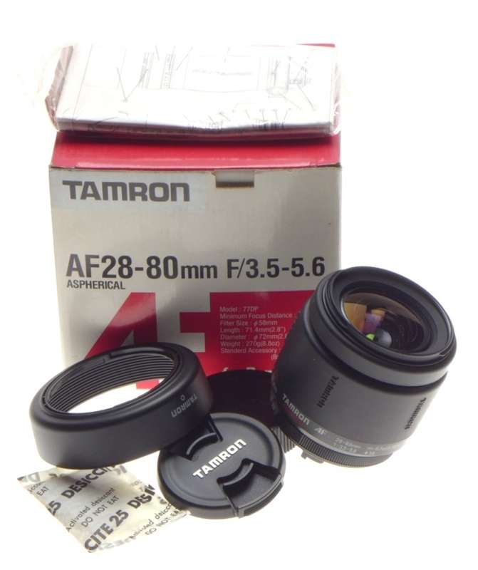 TAMRON AF-28-80mm F3.5-5.6 Aspherical lens fits pentax AF SLR camera boxed Mint-