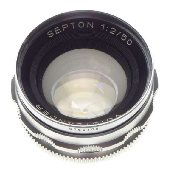 VOIGTLANDER Septon 1:2/50mm lens on SLR Ultramatic CS 35mm film camera f=50mm