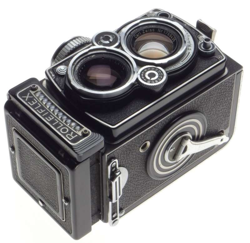 ROLLEIFLEX 3.5 f=75mm Zeiss Planar TLR medium format film camera 3.5/75 metered