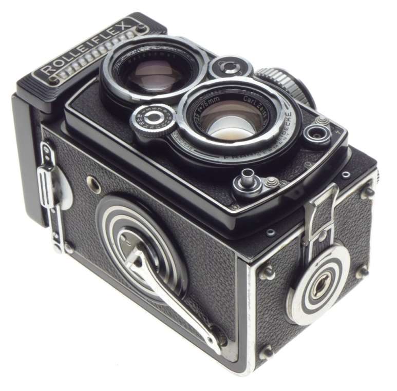 ROLLEIFLEX 3.5 f=75mm Zeiss Planar TLR medium format film camera 3.5/75 metered