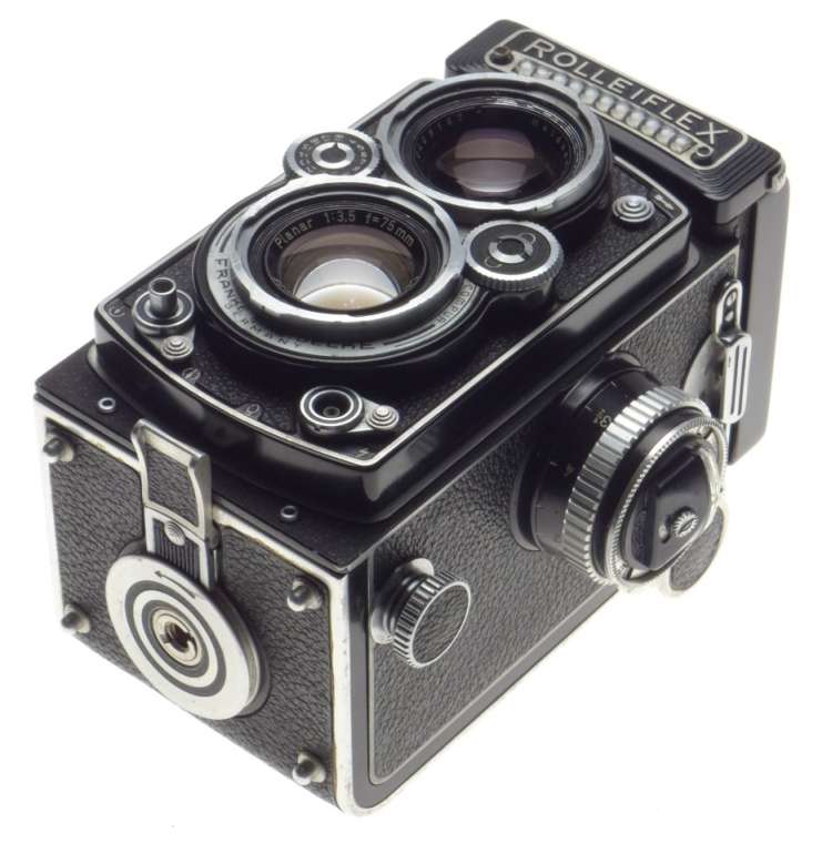 ROLLEIFLEX 3.5 f=75mm Zeiss Planar TLR medium format film camera 3.5/75 metered