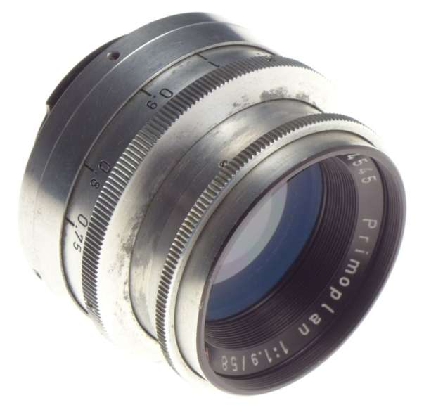 PRIMOPLAN 1:1.9/58 Meyer-Optik RED V chrome Exakta mount 1.9 f=58mm serviced