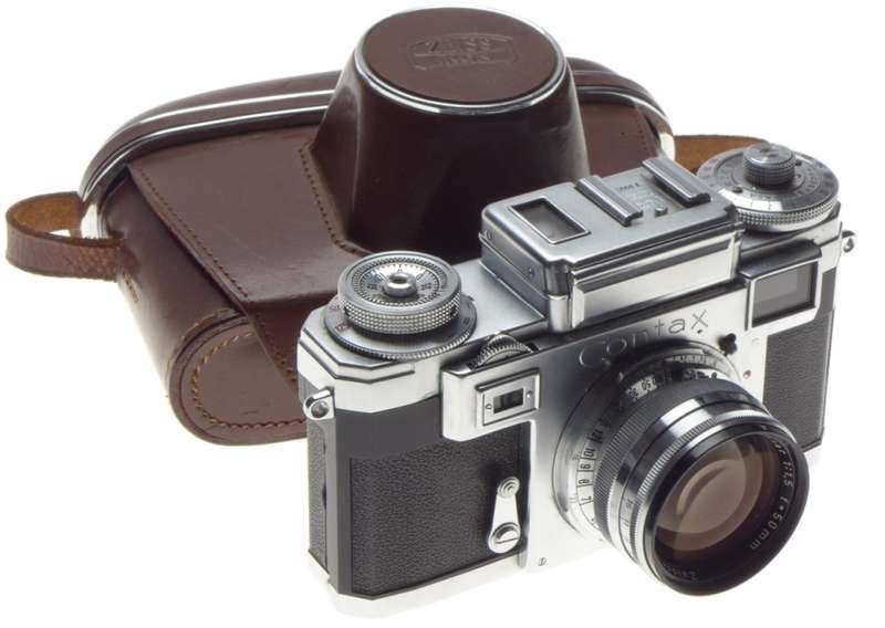 CONTAX IIIa Zeiss Opton Sonnar 1:1.5 f=50mm 35mm chrome 35mm camera 1.5/50 cased