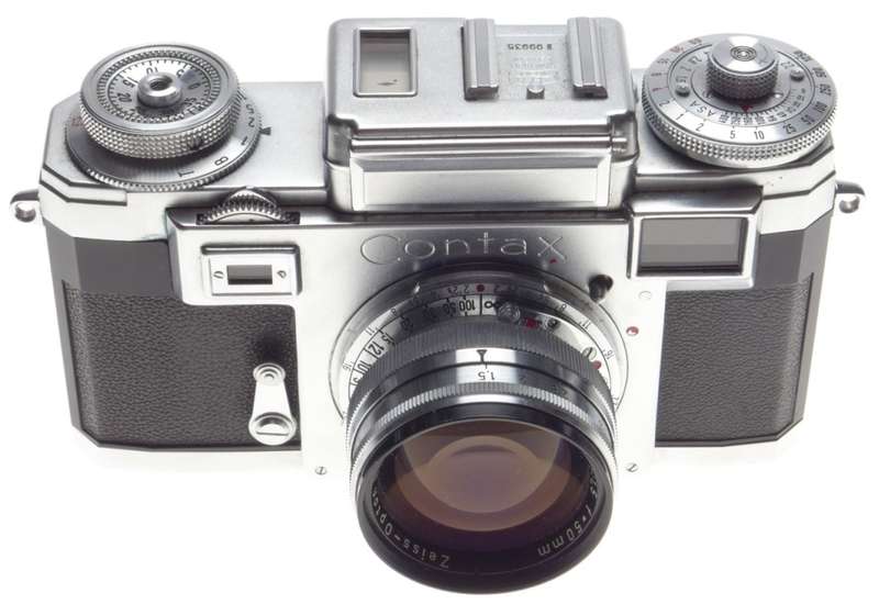 CONTAX IIIa Zeiss Opton Sonnar 1:1.5 f=50mm 35mm chrome 35mm camera 1.5/50 cased