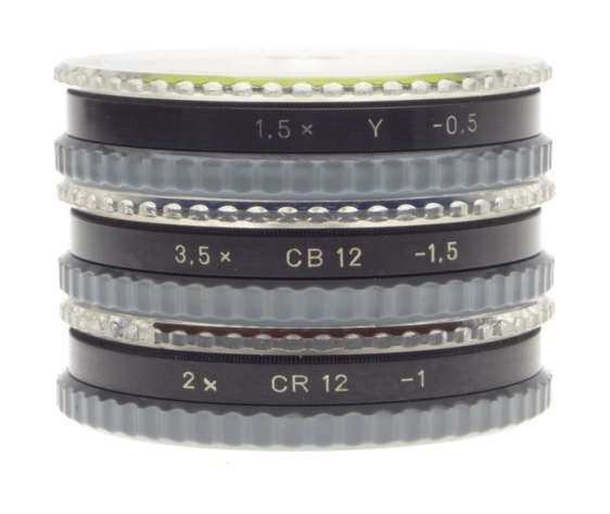 HASSELBLAD 50 assortment of color lens filter cased brown blue yellow CB12 CR12