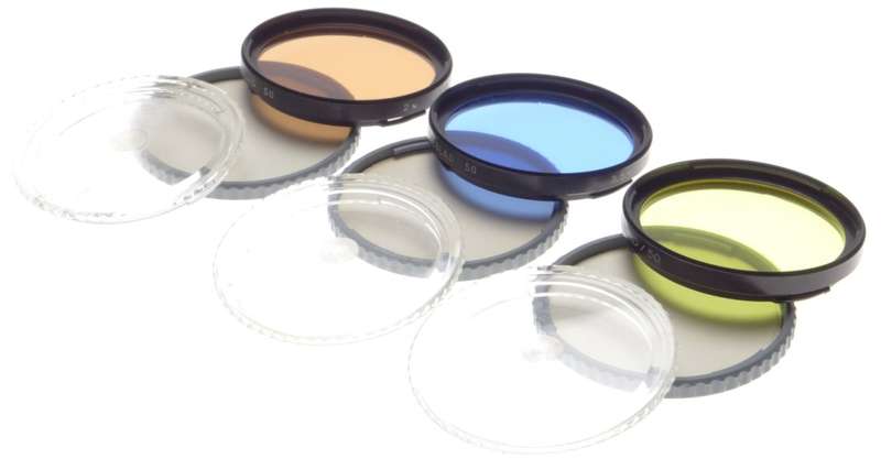 HASSELBLAD 50 assortment of color lens filter cased brown blue yellow CB12 CR12