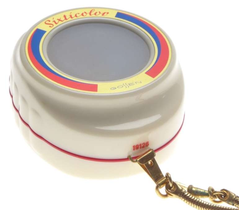 Gossen Sixticolor light color exposure meter vintage leather case chain strap