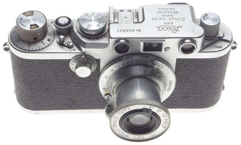 IIIF 3f Leica screwmount 35mm film rangefinder chrome camera 3.5 ELMAR f=5cm cap