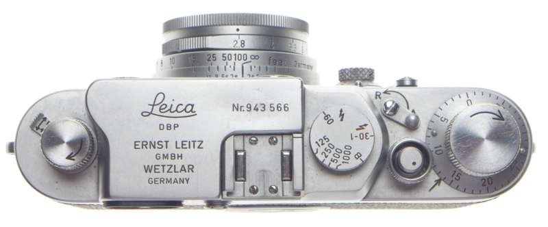 LEICA IIIg chrome 35mm rangefinder camera with 2.8/5cm Elmar 2.8 f=50mm lens kit