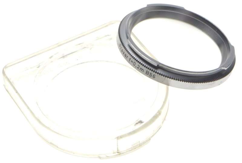 Zeiss Contarex SLR camera lens close up PROXAR f=0.2m B56 chrome cased clean