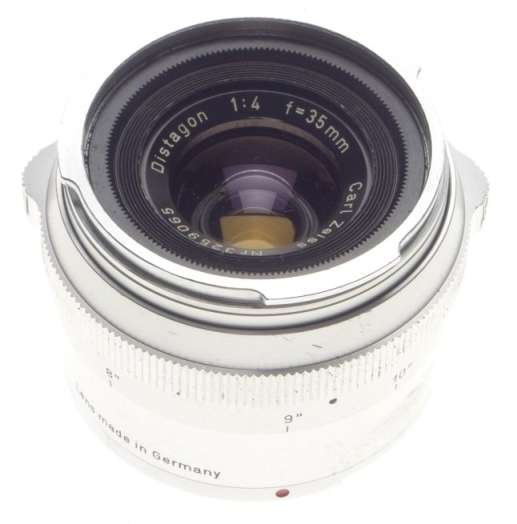DISTAGON Zeiss CONTAREX 1:4 f=35mm chrome SLR camera lens with cap and keeper