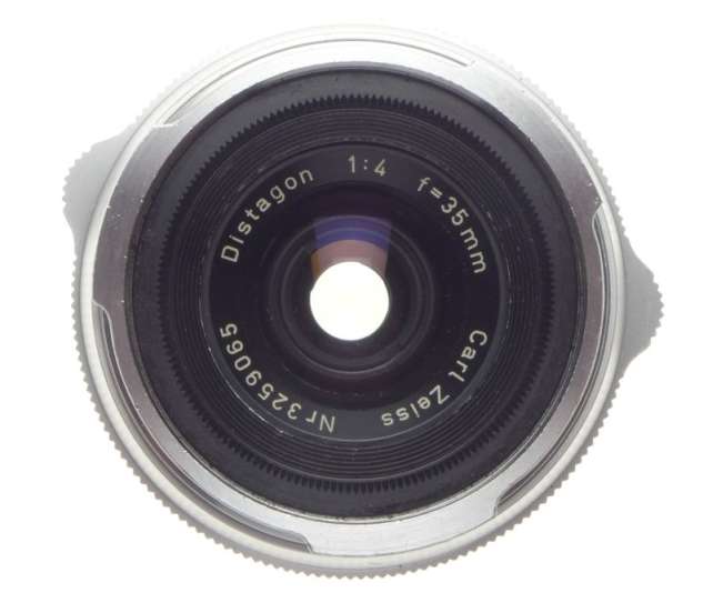 DISTAGON Zeiss CONTAREX 1:4 f=35mm chrome SLR camera lens with cap and keeper