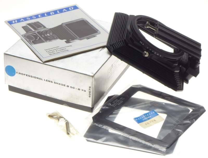 HASSELBLAD 40676 professional lens hood shade 50-70 masks box manual complete