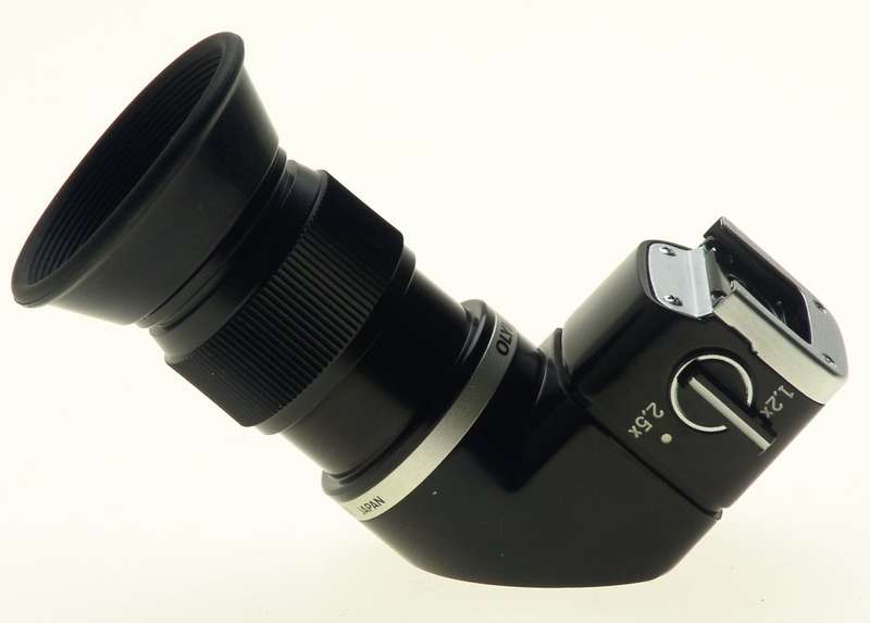 OLYMPUS SLR 35mm SLR CAMERA OM-SYSTEM RIGHT ANGLE VIEW FINDER 1.25x-2.5x CASED