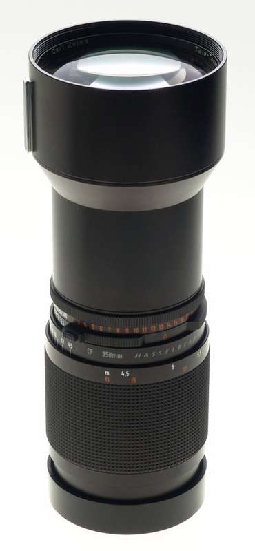 HASSELBLAD ZEISS TELE-TESSAR 5.6/350 T* CF HOOD CAPS CASE MINT CLA SERVICED NR