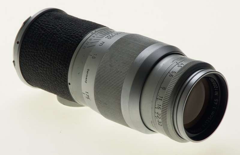 LEICA HEKTOR 4.5/135mm LEITZ f=135mm CAMERA CHROME LENS CAPS FITS M3 M8 M9 CLEAN