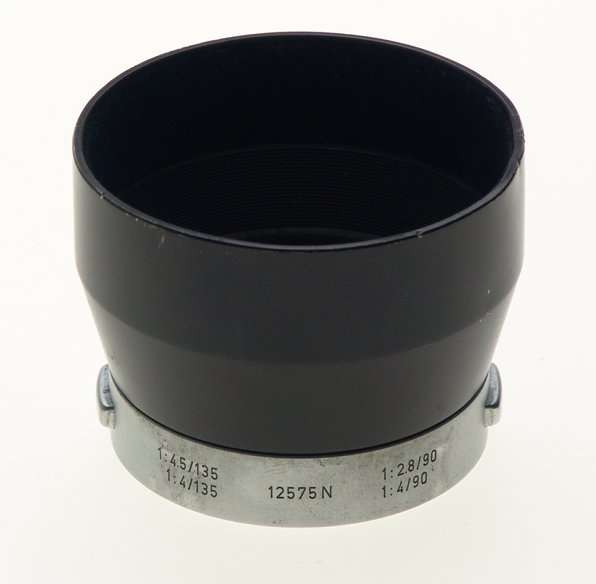 LEICA CHROME 4.5/135mm CAMERA LENS HOOD 4/90mm SHADE 12575 N USED 2.8/90mm NR
