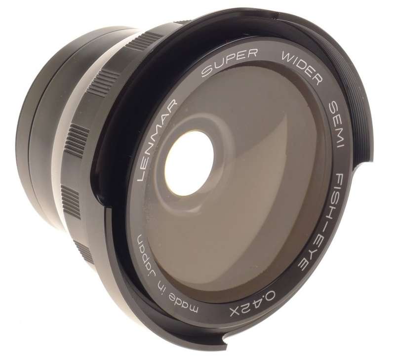 LENMAR SUPER WIDE ANGLE SEMI FISH-EYE 0.42x AUXILIARY LENS ATTACHMENT CASE MINT