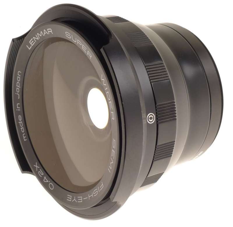 LENMAR SUPER WIDE ANGLE SEMI FISH-EYE 0.42x AUXILIARY LENS ATTACHMENT CASE MINT
