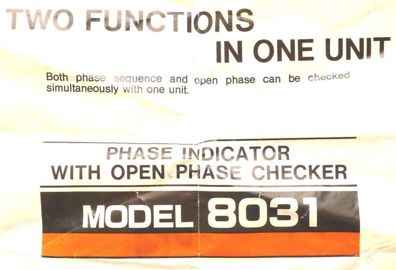 KYORITSU MODEL 8031 PHASE INDICATOR WITH OPEN PHASE CHECKER 2 FUNCTIONS BARGAIN