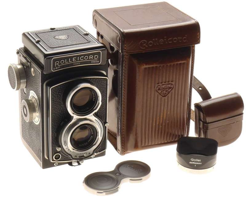 ROLLEICORD CAMERA TLR XENAR 3.5/75mm LENS HOOD SHADE MX SHUTTER CASE CAP CLEAN