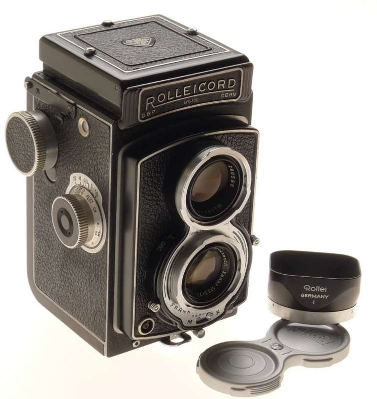ROLLEICORD CAMERA TLR XENAR 3.5/75mm LENS HOOD SHADE MX SHUTTER CASE CAP CLEAN