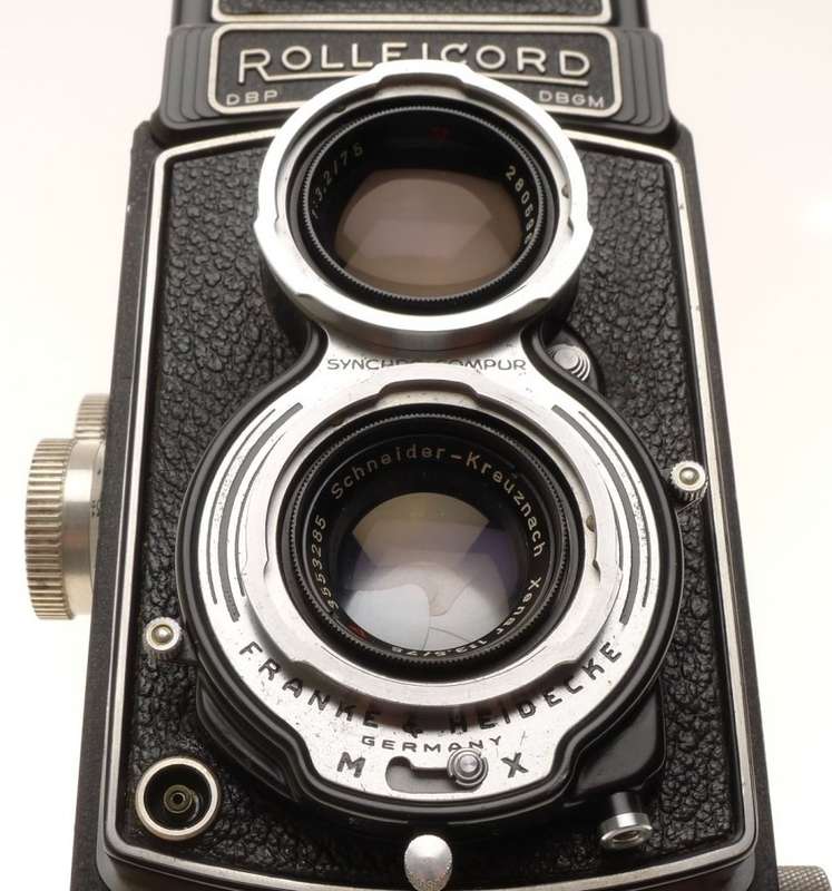 ROLLEICORD CAMERA TLR XENAR 3.5/75mm LENS HOOD SHADE MX SHUTTER CASE CAP CLEAN