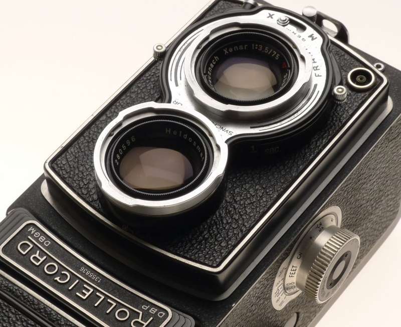 ROLLEICORD CAMERA TLR XENAR 3.5/75mm LENS HOOD SHADE MX SHUTTER CASE CAP CLEAN