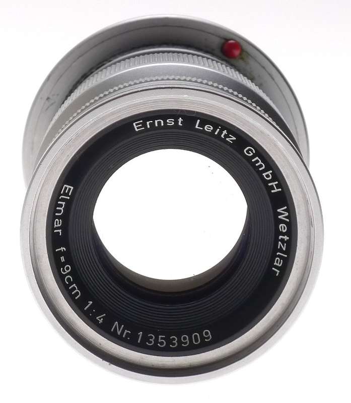 LEICA M MOUNT ELMAR f=9cm 1:4 CAMERA LENS CAP LEITZ CHROME 1:4/90mm EXCELLENT NR