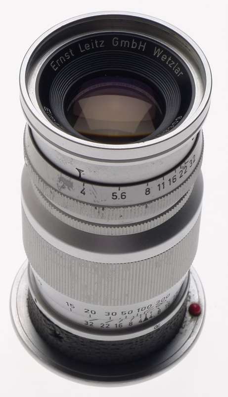 LEICA M MOUNT ELMAR f=9cm 1:4 CAMERA LENS CAP LEITZ CHROME 1:4/90mm EXCELLENT NR