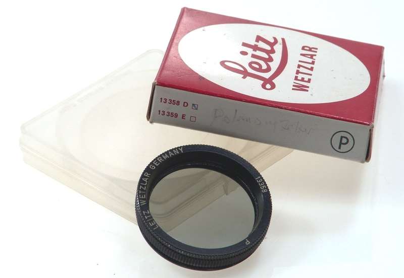 LEITZ CAMERA LENS POL FILTER 13358 P BOXED CASE CLEAN