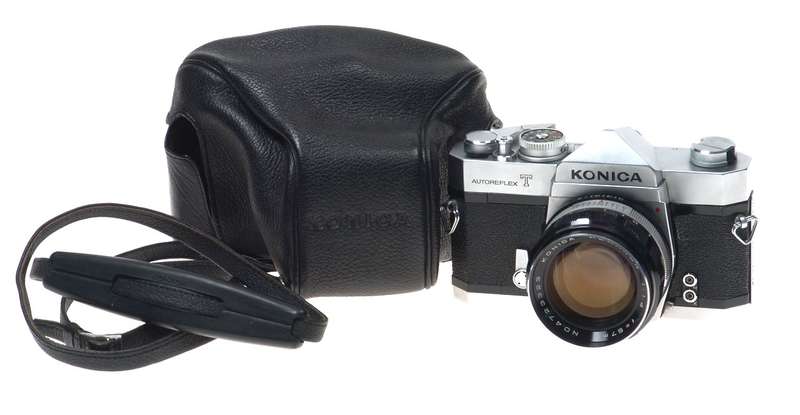 KONICA SLR AUTOREFLEX T CAMERA 1.4 HEXANON f=57 LENS NR
