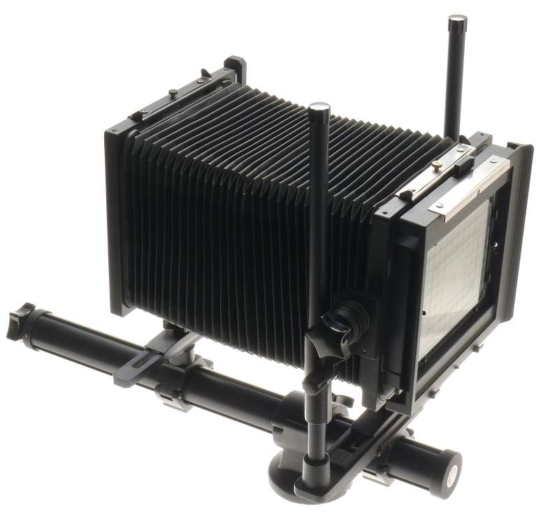 PLAUBEL 4x5 FIELD CAMERA BLACK MONORAIL WIDE ANGLE BELLOWS LENS BOARD SHIFT TILT