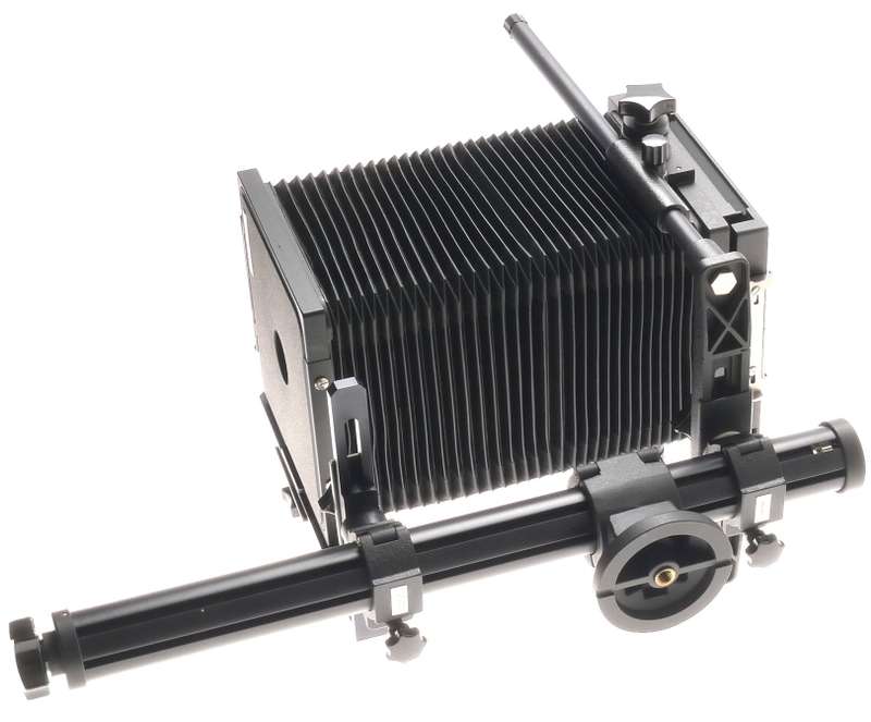 PLAUBEL 4x5 FIELD CAMERA BLACK MONORAIL WIDE ANGLE BELLOWS LENS BOARD SHIFT TILT