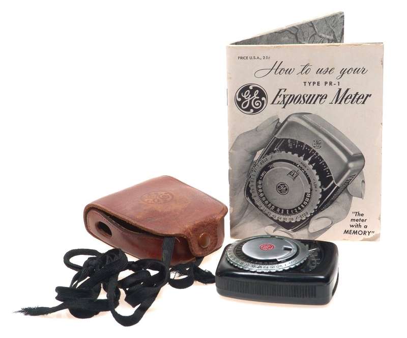 LIGHT EXPOSURE METER VINTAGE GE CASE MANUAL TYPE PR-1