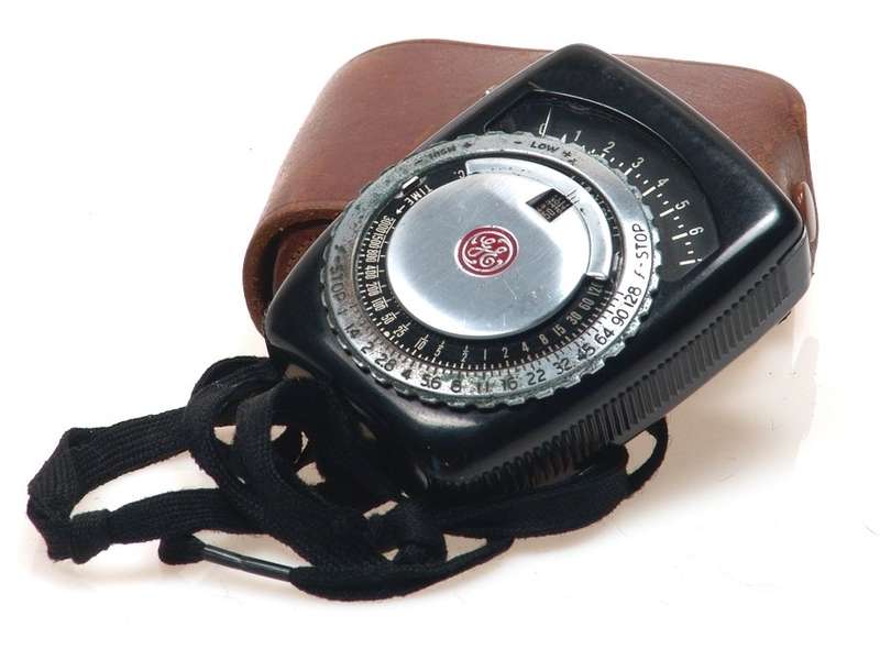 LIGHT EXPOSURE METER VINTAGE GE CASE MANUAL TYPE PR-1