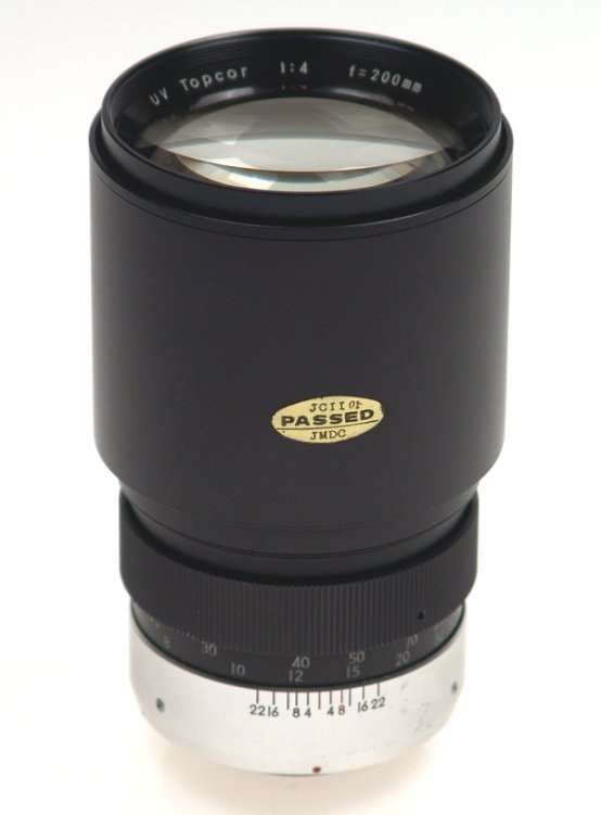 TOPCON UV TOPCOR 1:4/200 TOKYO KOGAKU CAMERA LENS f=200