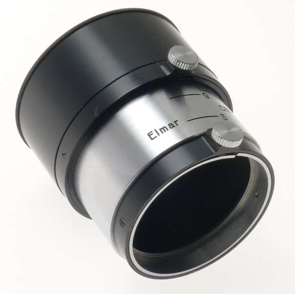 MINT VINTAGE ELMAR PRIME COLLAPSIBLE LENS HOOD SHADE BLACK PAINT CHROME E. LEITZ