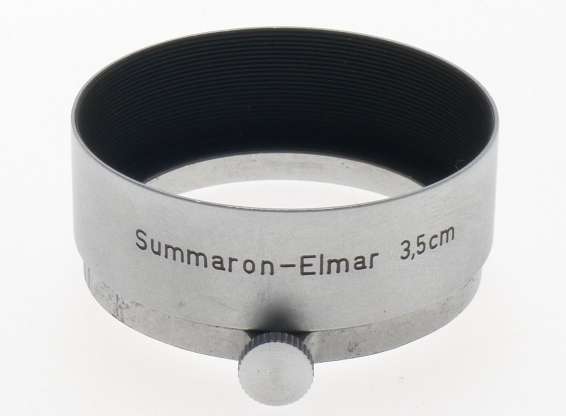 FOOKH SUMMARON-ELMAR 35mm SILVER 3.5cm CHROME CAMERA LENS HOOD SHADE A36 CLEAN