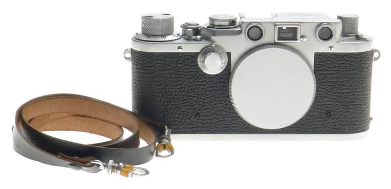 LEICA IIIf RANGEFINDER 35mm FILM CAMERA BODY CHROME CAP STRAP CLEAN BLACK DIAL