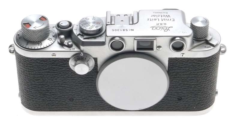 LEICA IIIf RANGEFINDER 35mm FILM CAMERA BODY CHROME CAP STRAP CLEAN BLACK DIAL